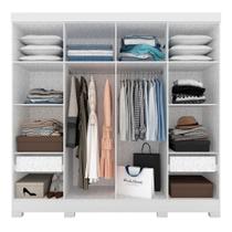 Guarda Roupa Casal Liz 8 Portas 2 Gavetas Branco - M.a