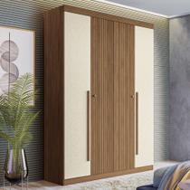 Guarda-Roupa Casal Loanda 4 Portas 2 Gavetas Ripado Flex Jatoba/Areia - Pnr Móveis Guarda-Roupa Casal Loanda 4 Portas 2 Gavetas Ripado Flex Jatoba/Areia - Pnr Móveis