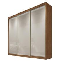 Guarda Roupa Casal Logan 3 Portas 6 Gavetas Cumaru 25 Fendi Com Nicho - Novo Horizonte