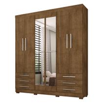 Guarda Roupa Casal Londres 6 Portas 6 Gavetas com Espelho Malbec Incorplac