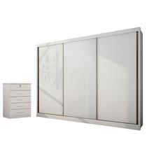 Guarda Roupa Casal Londres com Nicho e Gaveteiro Suiça Neve - Novo Horizonte Guarda Roupa Casal Londres com Nicho e Gaveteiro Suiça Neve - Novo Horizonte