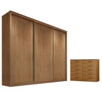 Guarda Roupa Casal Londres e Gaveteiro Milão com Chave Cumaru 23 - Novo Horizonte Guarda Roupa Casal Londres e Gaveteiro Milão com Chave Cumaru 23 - Novo Horizonte