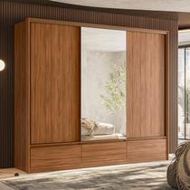 Guarda Roupa Casal Lounge Ambiente 3 Portas Nogueira Touch flex com espelho Demóbile Demartêz