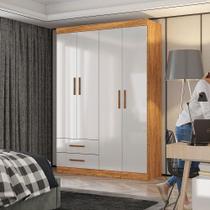Guarda Roupa Casal Lu 4 Portas 2 Gavetas Carioca Móveis Cinamomo Com Off White Guarda Roupa Casal Lu 4 Portas 2 Gavetas Carioca Móveis Cinamomo Com Off White