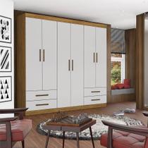 Guarda Roupa Casal Lu 6 Portas 4 Gavetas Carioca Móveis Cinamomo Com Off White Guarda Roupa Casal Lu 6 Portas 4 Gavetas Carioca Móveis Cinamomo Com Off White