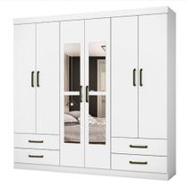 Guarda Roupa Casal Lu 6 Portas 4 Gavetas Com Espelho Carioca Móveis Guarda Roupa Casal Lu 6 Portas 4 Gavetas Com Espelho Carioca Móveis