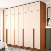 Guarda-Roupa Casal Luna 16 Portas 4 Gavetas Creme/Freijó - Politorno Guarda-Roupa Casal Luna 16 Portas 4 Gavetas Creme/Freijó - Politorno