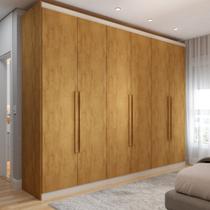 Guarda-Roupa Casal Madalena 6 Portas 4 Gavetas 100% Mdf Off White/Peroba - Panorama Móveis Guarda-Roupa Casal Madalena 6 Portas 4 Gavetas 100% Mdf Off White/Peroba - Panorama Móveis