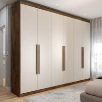 Guarda-Roupa Casal Madalena 6 Portas 6 Gavetas 100% Mdf Brauna Off White - Panorama Móveis Guarda-Roupa Casal Madalena 6 Portas 6 Gavetas 100% Mdf Brauna Off White - Panorama Móveis