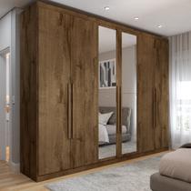 Guarda-Roupa Casal Madalena 6 Portas 6 Gavetas 100% Mdf com Espelho Brauna - Panorama Móveis Guarda-Roupa Casal Madalena 6 Portas 6 Gavetas 100% Mdf com Espelho Brauna - Panorama Móveis