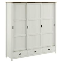 Guarda Roupa Casal Madeira Macica Taeda 3 Portas De Correr 195 cm 9179 Festra
