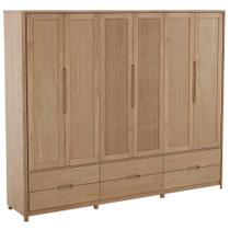 Guarda Roupa Casal Madeira Macica Taeda 6 Portas 262 cm 3307U Festra Guarda Roupa Casal Madeira Macica Taeda 6 Portas 262 cm 3307U Festra