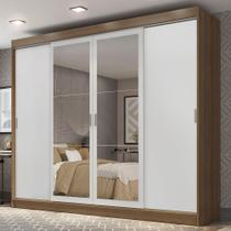 Guarda-Roupa Casal Madesa Austin 4 Portas de Correr com Espelhos 3 Gavetas R