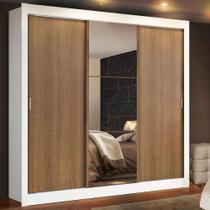 Guarda Roupa Casal Madesa Mônaco 3 Portas de Correr com Espelho