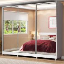 Guarda Roupa Casal Madesa Royale 100 MDF 3 Portas de Correr de Espelho com Pés Guarda Roupa Casal Madesa Royale 100 MDF 3 Portas de Correr de Espelho com Pés