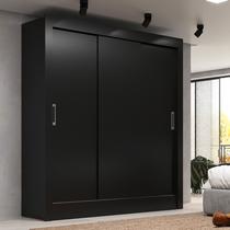 Guarda-Roupa Casal Magno 3 Portas de Correr Cor Preto