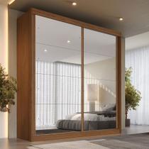 Guarda-Roupa Casal Mali 2 Portas 3 Gavetas 100% Mdf com Espelho 19200 Castanho/Off White - Europa Móveis Guarda-Roupa Casal Mali 2 Portas 3 Gavetas 100% Mdf com Espelho 19200 Castanho/Off White - Europa Móveis