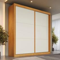 Guarda-Roupa Casal Mali 2 Portas 3 Gavetas 100% Mdf Peroba/Off White - Europa Móveis Guarda-Roupa Casal Mali 2 Portas 3 Gavetas 100% Mdf Peroba/Off White - Europa Móveis