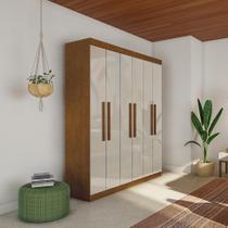 Guarda-Roupa Casal Marina 6 PT Imbuia e Off White