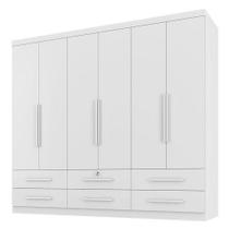 Guarda Roupa Casal Maximus Plus 6 Portas Branco Zanzini