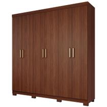 Guarda-Roupa Casal Maya 6 Portas 2 Gavetas Giratório com Espelho MDF PM Home