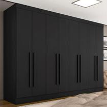 Guarda Roupa Casal Mayra 8 Portas Preto Fosco