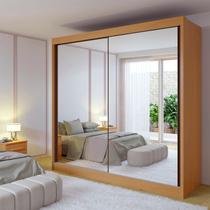 Guarda Roupa Casal MDF 2 Portas com Espelho 6 Gavetas California