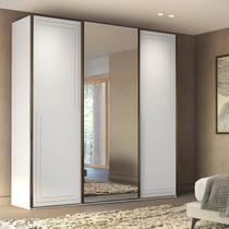 Guarda-Roupa Casal MDF 3 Portas 1 com Espelho 2,27 Cm Style