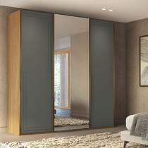 Guarda-Roupa Casal MDF 3 Portas 1 com Espelho 2,27 Cm Style