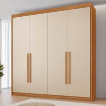 Guarda Roupa Casal MDF 4 Portas 4 Gavetas Bergamo
