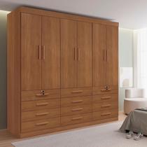 Guarda Roupa Casal MDF 6 Portas 12 Gavetas Marselha Plus Marrom/Cinamomo Guarda Roupa Casal MDF 6 Portas 12 Gavetas Marselha Plus Marrom/Cinamomo