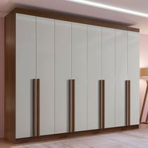 Guarda-Roupa Casal MDF 8 Portas Império Marrom/Castanho/Off White Guarda-Roupa Casal MDF 8 Portas Império Marrom/Castanho/Off White