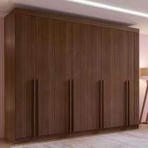 Guarda-Roupa Casal MDF 8 Portas Ripado Império Marrom/Castanho Guarda-Roupa Casal MDF 8 Portas Ripado Império Marrom/Castanho