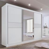Guarda-roupa Casal Mdf com Espelho 3 Portas 6 Gavetas Miami Ripado