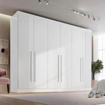 Guarda-Roupa Casal MDF Ripado 6 Portas 6 Gavetas Paris Plus Branco Guarda-Roupa Casal MDF Ripado 6 Portas 6 Gavetas Paris Plus Branco