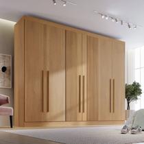 Guarda-roupa Casal MDF Ripado 6 Portas 6 Gavetas Paris Plus