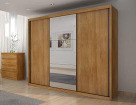 Guarda-Roupa Casal MDF Vegas 3PTS 6GAV com Espelho