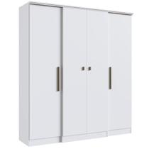 Guarda Roupa Casal MDP 4 Portas 2 Gavetas Miami Cor: Branco - Doripel