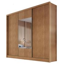 Guarda Roupa Casal Medelim 3 Portas 6 Gavetas Cumaru 23 com Espelho Novo Horizonte