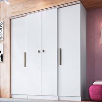 Guarda-Roupa Casal Miami 4 Portas 2 Gavetas Branco - Doripel Móveis