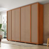 Guarda Roupa Casal Microripado 6 Portas 4 Gavetas Cleo
