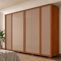 Guarda Roupa Casal Microripado 6 Portas 4 Gavetas Cleo Marrom/Freijó Guarda Roupa Casal Microripado 6 Portas 4 Gavetas Cleo Marrom/Freijó