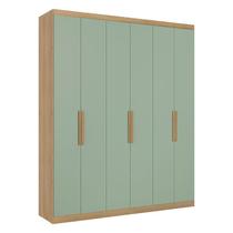Guarda Roupa Casal Milan 6 Portas Capuccino Menta Acetinado - THB