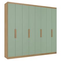 Guarda Roupa Casal Milan 8 Portas Capuccino Menta Acetinado - THB