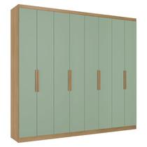 Guarda Roupa Casal Milan 8 Portas Capuccino Menta Acetinado - THB Guarda Roupa Casal Milan 8 Portas Capuccino Menta Acetinado - THB