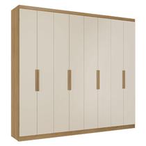 Guarda Roupa Casal Milan 8 Portas Capuccino Off White Acetinado - THB Guarda Roupa Casal Milan 8 Portas Capuccino Off White Acetinado - THB