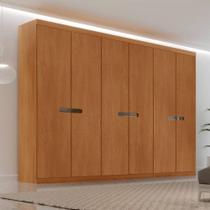 Guarda Roupa Casal Milano 6 Portas Giratórias 6 Gavetas 100% MDF Naturale Móveis Rufato