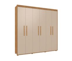 Guarda Roupa Casal Milão 100% MDF Pés Madeira Camas Fênix