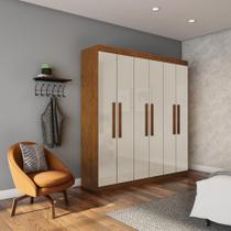 Guarda-Roupa Casal Miranda 6 PT Imbuia e Off White