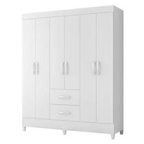 Guarda Roupa Casal Mobi 06 portas Branco Rosa Flex - Móveis Albatroz Guarda Roupa Casal Mobi 06 portas Branco Rosa Flex - Móveis Albatroz